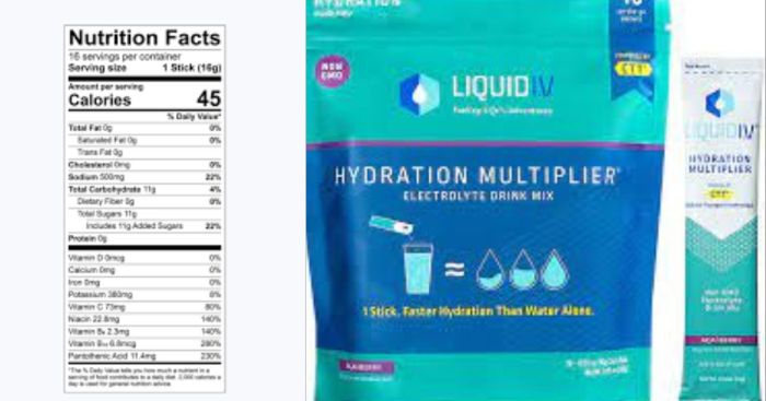 Liquid i.v. nutrition facts