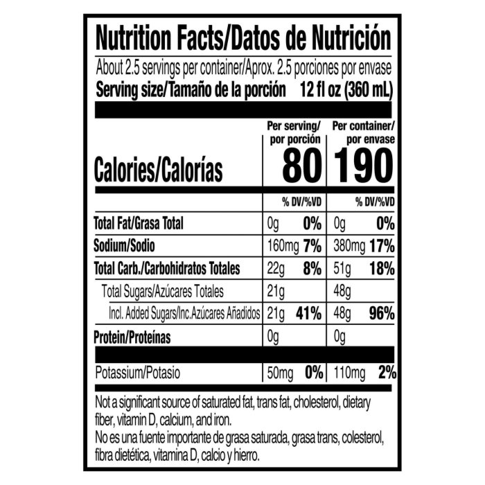 28 oz gatorade bottle nutrition facts